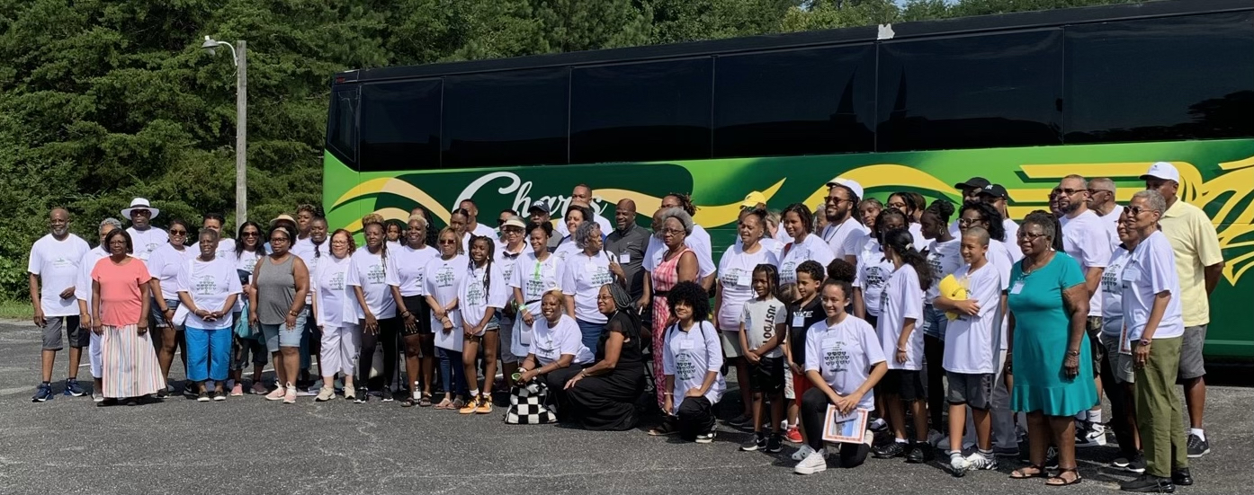 Yuille Family Reunion image in front of bus